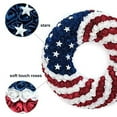 thumbnail image 3 of 18Inch Patriotic Roses Wreath, 4th of July Summer Soft Touch Foam Roses Wreath for The Front Door, Handcrafted Memorial Day Artificial Flowers for Indoor and Outdoor, 3 of 4