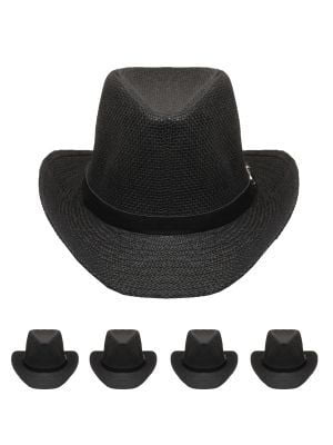 Black Cowboy Hats Bulk | Adult 12 PACK 
