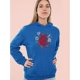 thumbnail image 2 of Realistic Heart W Flowers Hoodie Women -Image by Shutterstock, Female Large, 2 of 4