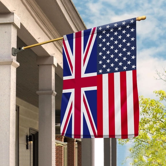 American Great Britain Flag Great British Friendship U.S.A Memorial Day Patriotic For House Flag, Double-Sided Decorative Outdoor Flag, Patriotic Polyester Yard Flag 29.5 x 39.5 in