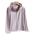 thumbnail image 3 of Chaqueta de protección solar para mujer Tejido de secado rápido Ventilación Sudadera con capucha de protección solar para mujer para correr al aire libre Senderismo Rosa L YUNYI BRAND  Deportes, 3 of 8