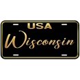 thumbnail image 1 of Wisconsin Black-G Curved Novelty Car Auto License Plate, 1 of 2