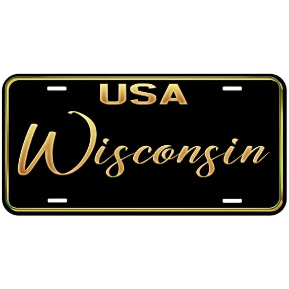 Wisconsin Black-G Curved Novelty Car Auto License Plate