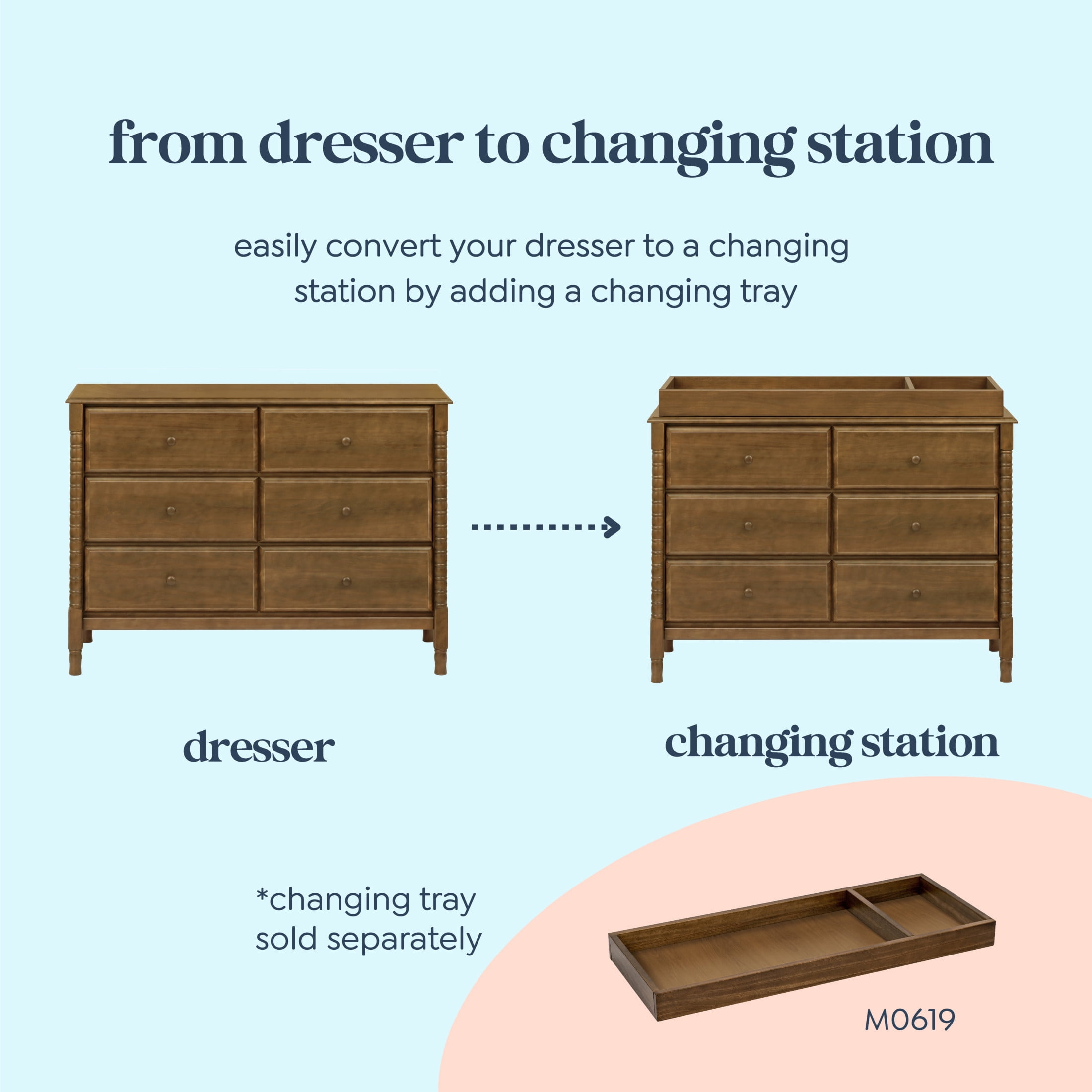 DaVinci Jenny Lind Spindle 6-Drawer Dresser
