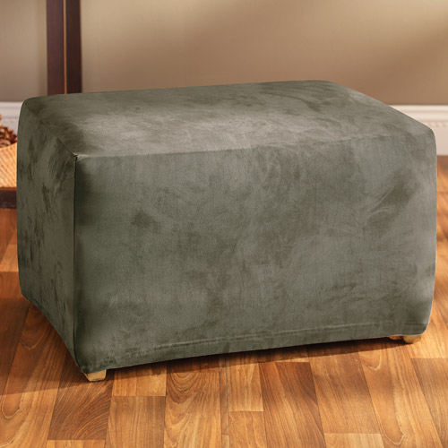 Sure Fit Stretch Suede Ottoman Slipcover