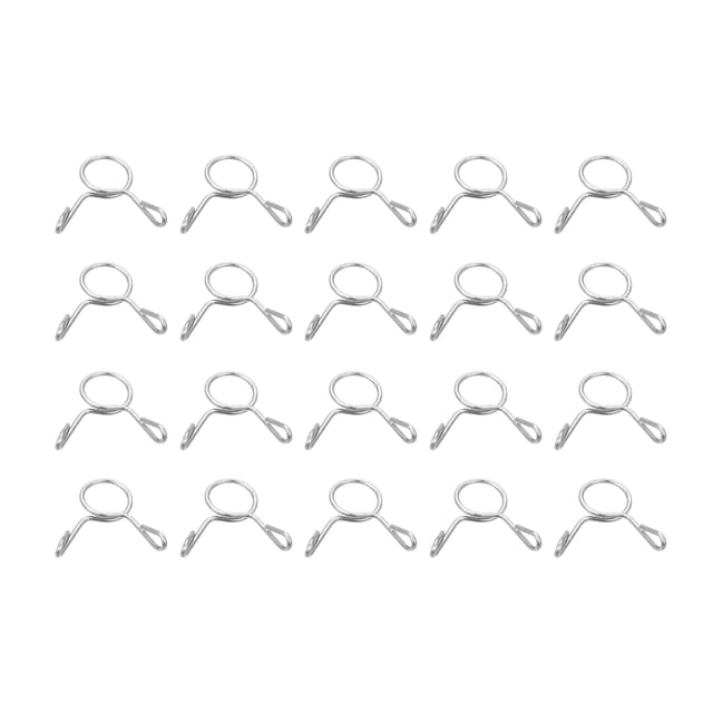 Unique Bargains Fuel Line Hose Clips, 100 Pack 6mm 304 Stainless Steel Single Wire Tubing Spring Clamps (Silver)