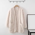 thumbnail image 5 of Puliio Women's Robe Long Sleeve Open Front Kimono Cardigan Shawl Wrap Coat Home Loungewear,Size XL, 5 of 5