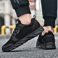 thumbnail image 2 of Men's Running Sneakers Wide Width Knit Sneakers Comfortable 𝖫a𝖼e Up Tennis Shoes Res𝗂st𝖺𝗇𝗍 Non-S𝗅ip Sport Shoes Mesh Breathable Running Shoes So𝗅id Color Outdoor Athlet𝗂c Shoes, 2 of 9