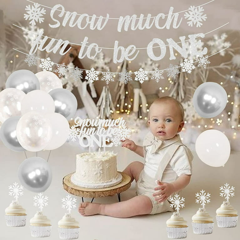 20 Pieces Snowflake Cake Toppers Birthday Decoration Kids Baby Boy