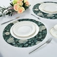 thumbnail image 2 of WOBOGO Eucalyptus Leaves Pattern Round Placemats Set of 1 Heat Resistant Washable Kitchen Table Decorations 15.4in, 2 of 7
