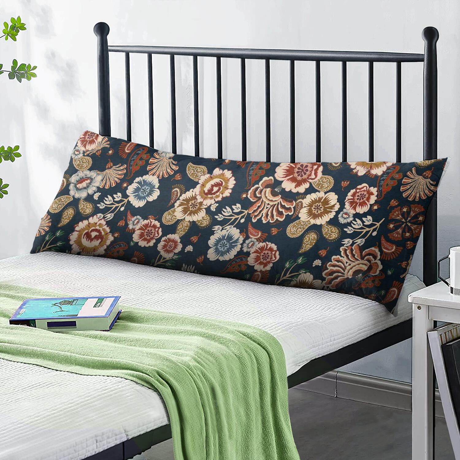 Boho Body Pillow Cover 20x54 - Colorful Romantic Long Pillow Case with Zipper - Soft Breathable Maternity Pillowcase - Full Body Pillow Protector - Aesthetic Bed Pillow Cover
