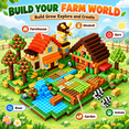 thumbnail image 2 of HXFOU Magnetic Blocks Farm Set, 200PCS STEM Magnetic Building Cubes Blocks Toy for Kids Ages 3+, 2 of 10