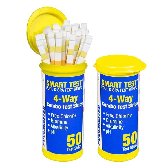 Poolmaster 22200 Bandes de Test de Chimie de l'Eau Intelligentes 4 Voies pour Piscine et Spa, 100 Unités, Lot de 2, Fabriqué aux É.-U., Jaune