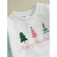 thumbnail image 5 of My First Christmas Baby Boy Girl Outfit Long Sleeve Christmas Tree Sweatshirt Romper Santa Bubble Bodysuit Fall Winter Clothes, 5 of 7