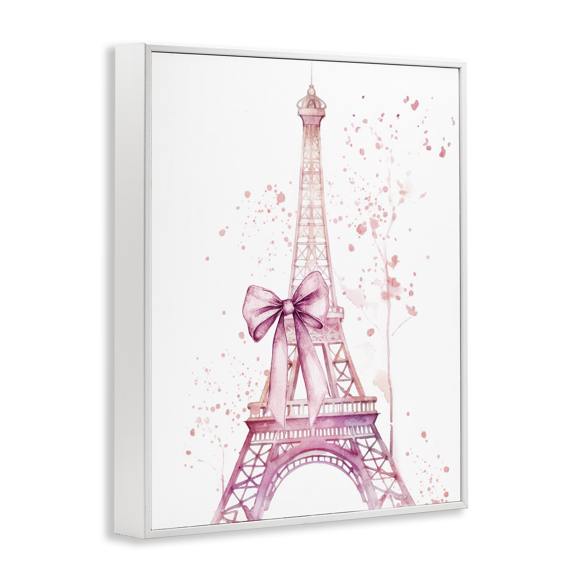 Bow Bedecked Paris Tower White Framed Giclee Art, design by Kim Allen