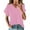 Pink, variant on Lisingtool Women's V Neck Batwing Sleeve Tops Summer Basic Short Sleeve T Shirts Loose Fit Tees Blue