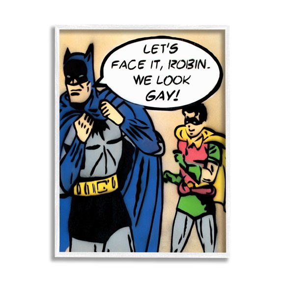 Stupell Industries Let's Face It Robin Funny Comic Fairy Tales & Fantasy Painting White Framed Art Print Wall Art