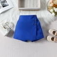 thumbnail image 7 of Okbabeha Kids Girls Ruffle Sleeve Asymmetric One Shoulder Crop Tops and Shorts Skirt Solid Color Summer Outfits Set 18M-6Y, 7 of 7