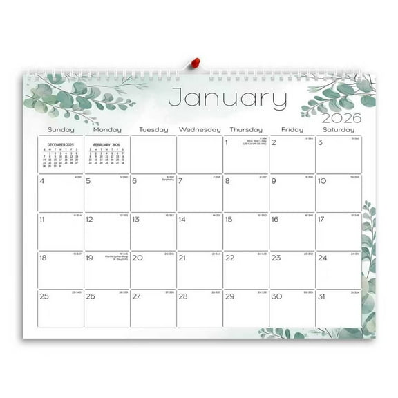 Wall Calendar 2026-18 Monthly from JAN. 2026 to JUN. 2027, 14" x 11", 2026 Desk/Wall Calendar with Monthly Views& Unruled Blocks, Easy Organizing for Annual Work, Nature