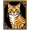 Orange, Pattern 2, variant on ODIKA 2x3 Machine Washable Non-Slip Area Rug, Whiskered Cat Portrait Framed by Decorative Fish and Abstract Hearts High Traffic Rug, Black, 727040