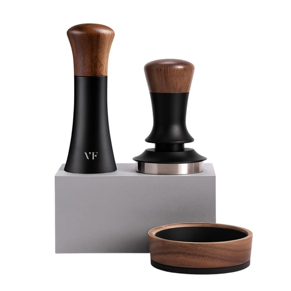 Kit d'Accessoires pour Espresso pour Porte-Filtre 54mm – Ensemble d'Outils de Barista Assortis Premium avec Aluminium Durable et Bois de Noyer Véritable – Espresso
