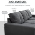 thumbnail image 3 of HomCom 3-Piece L-Shape Chaise Lounger Modern Couch Set w/ Sponge Cushions, Grey, 3 of 9