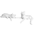 thumbnail image 3 of 2x Estatuas de Gato de Resina, Coleccionables, Figuras Geométricas de Gato, Decoración de Escritorio para Blanco, 3 of 8