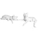 thumbnail image 3 of Juego de 2 estatuas geométricas de gatos, figuras de gatos, obras de arte, coleccionables, decoración del hogar, Blanco, 3 of 8