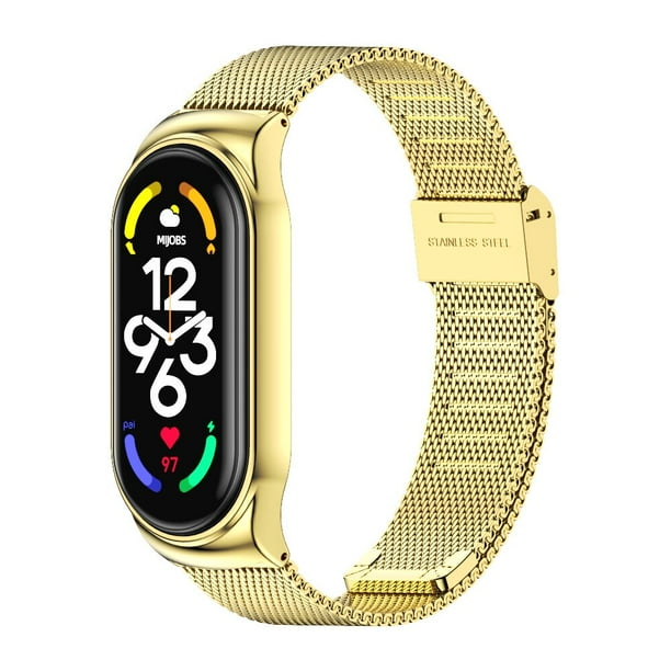 Correa para Mi Band 5 6 7 8 Pulsera de metal en Mi Band 4 3 Pulsera para Mi Band 5 Correa para Xiaomi Miband NFC Versión global Tan Jianjun unisex
