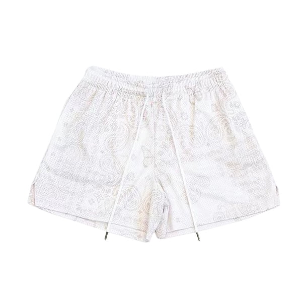 Pantalones Atléticos de Verano de la Cintura Elástica con Cordón Imprimir Pantalones Cortos Deportivos de Cinco Puntos para la Playa Y el Gimnasio