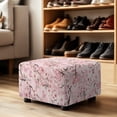 thumbnail image 4 of Xoenoiee Butterfly Cherry Blossom Print Ottoman Cover Rectangle, Stretch Thick Ottoman Slipcover Washable Storage Ottoman Cover Foot Stool Cover with Elastic Bottom for Living Room, S, 4 of 7