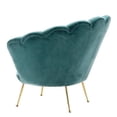 thumbnail image 3 of Chaise longue Plata Import en velours vert avec pieds dorés, 3 of 5