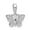 White, variant on 14K Yellow Gold Polished Filigree Butterfly Charm