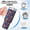 thumbnail image 3 of Fotbe Skull starry sky flower Pattern 40oz Ice Bully With Handle And Straw Stainless Steel Vacuum Insulated Cup And 2 In 1 Straw Lid, 3 of 8