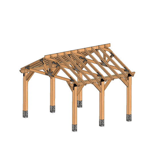 16X16 Pavilion Blueprints, Full Detailed Engineering drawings for robust 16x16 Pavilion.