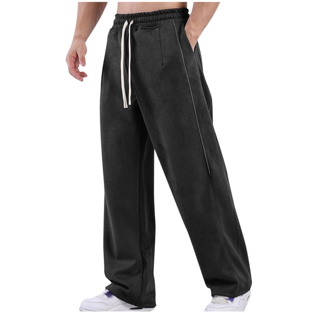 Pantalones largos de moda para hombre, pantalones casuales de color sólido para deportes al aire libre, pantalones largos, pantalones de poliéster para hombre