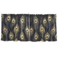 thumbnail image 7 of Yayeee Kitchen Curtains Tier Set of 2 Light Filtering 57"x24" Over Sink Window Panels, Peacock Feathers Pattern, 7 of 7