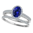thumbnail image 1 of Mauli Jewels Engagement Rings for Women 0.80 Carat Tanzanite And Diamond Bridal Set 4-prong 10K White Gold, 1 of 5