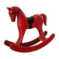 thumbnail image 3 of Estatua de caballo mecedor, adorno de escritorio, madera, vintage, rústico, retro, escultura animal Rojo, 3 of 9
