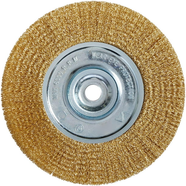 16802 6-Inch Fine Brass Wire Wheel with Arbor, For removing rust, scale
