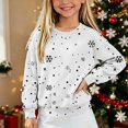 thumbnail image 2 of ITSAME Christmas Sweater for Girls (5-15) Snowflake Polka Dot Print Crewneck Long Sleeve Knit Pullover for Holiday Party Size 5T, 2 of 6