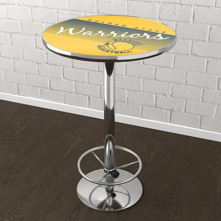 Golden State Warriors NBA Hardwood Classics Chrome Pub Table - Royal Blue, Golden Yellow