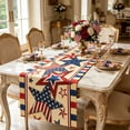thumbnail image 1 of Aufmer Patriotic Festival Table Runner Set Star Firework USA Flag Printed Polyester Cloth Mat Combination For 4th Of July Dining Room Multi Scene Holiday Layout, 1 of 6