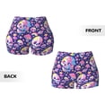 thumbnail image 5 of Fotbe Skull colorful mushroom Seamless Shorts, Womens Workout Shorts High Waist Stretch Booty Short for Gym/Yoga/Running/Biking-Small, 5 of 9