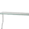 thumbnail image 2 of Glass Top Sofa Table with Metal Frame and Mirror Shelf Chrome - Saltoro Sherpi, 2 of 5