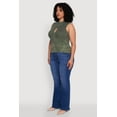 thumbnail image 4 of Womens Plus Size Acid Wash Keyhole Mock Neck Tank Top, 4 of 5