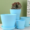 thumbnail image 3 of Pack of 12 Plastic Pots Flower Nursery Outdoor Indoor Plants for Your Room, Office, Garden Decor with Tray Opening, 3 of 5