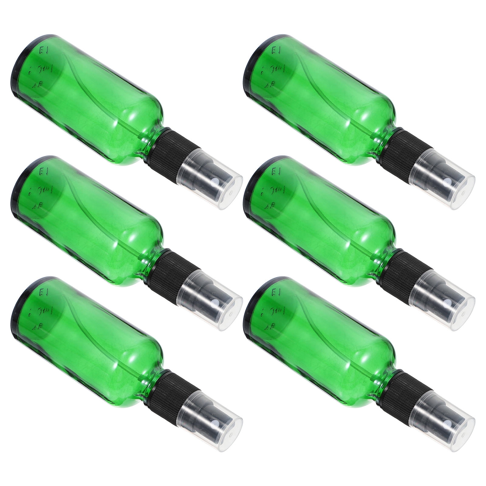 FOLOYORI 6Pcs Green Essential Oil Bottles Leak Proof Refillable Glass Spray Bottles