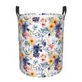 thumbnail image 1 of Balery Lilies Flowers Cesta de ropa redonda con asas, impermeable, independiente, para ropa, juguetes, dormitorio y familia-Small, 1 of 6