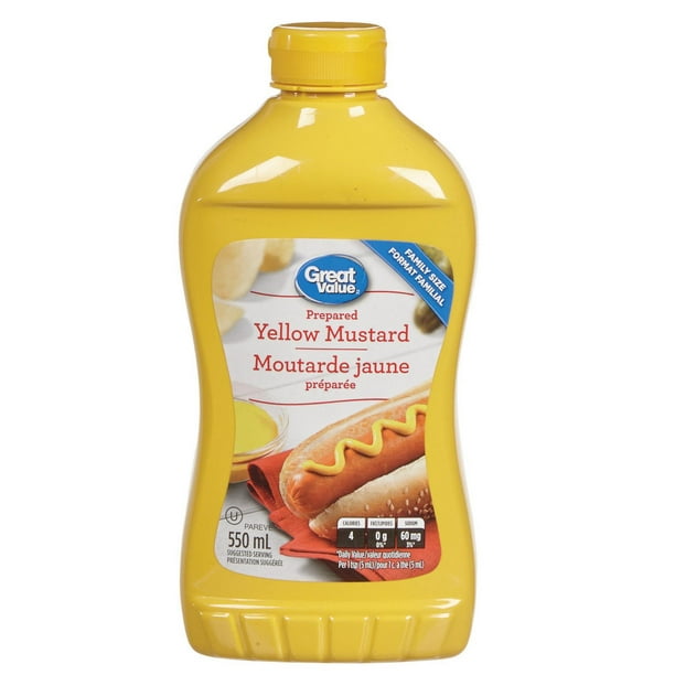 Moutarde jaune préparée Great Value 550 ml